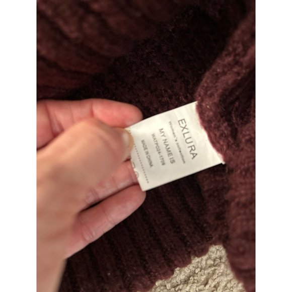 Exlura Maroon boat neck off the shoulder dolman sleeve sweater OS 1408 - Picture 4 of 7